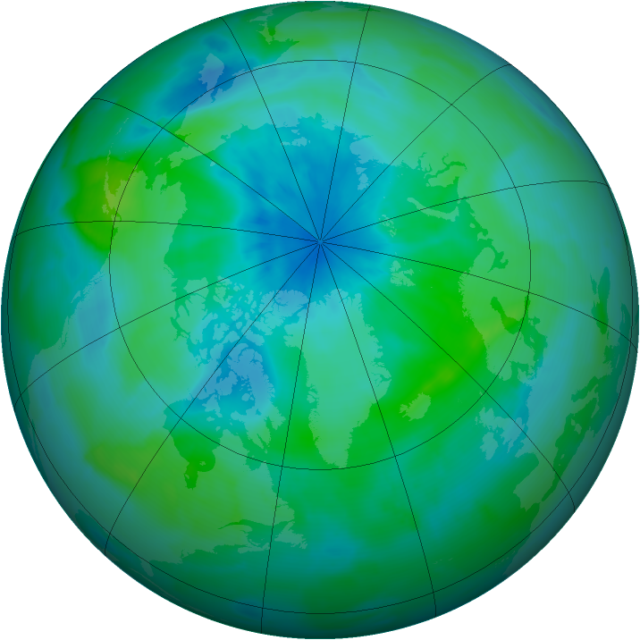 Arctic ozone map for 07 September 2012